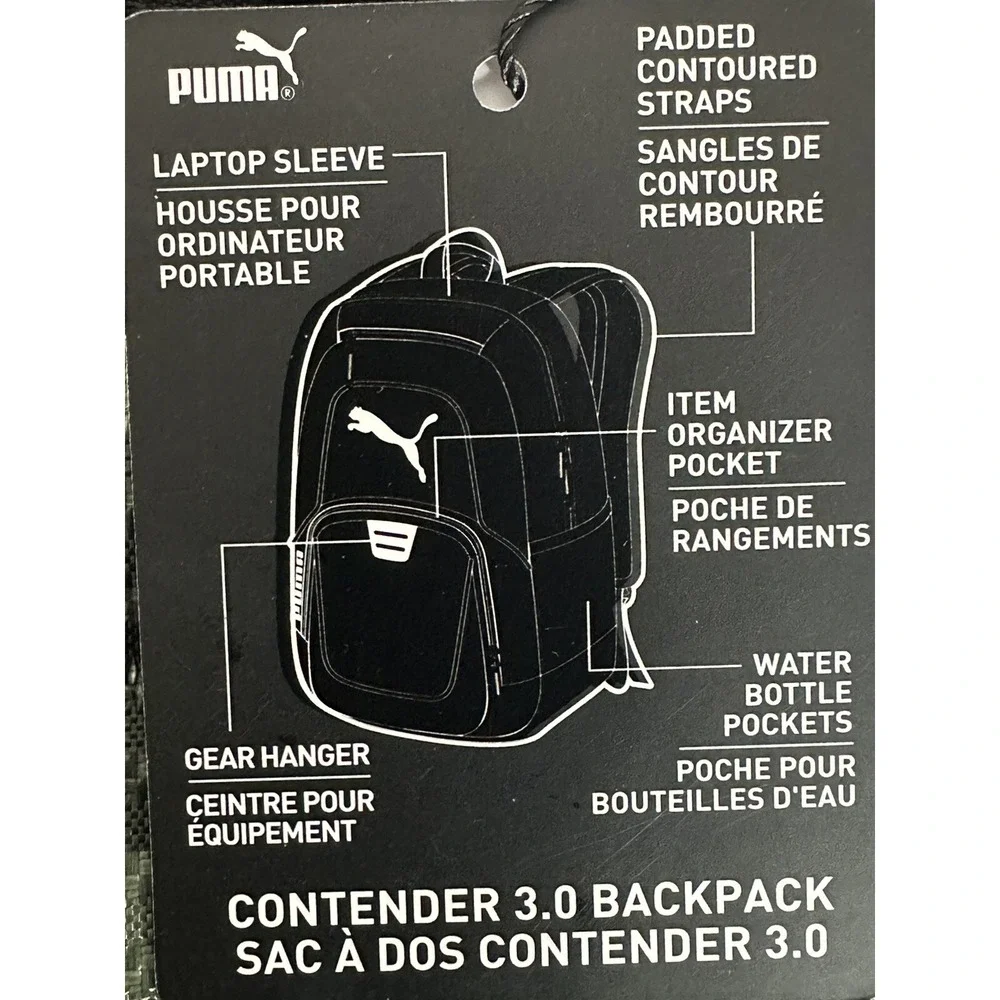 Puma‎ Evercat Contender3.0 Backpack  Bag Unisex Black Green Camo new